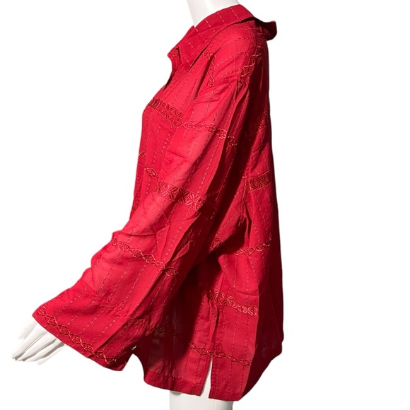 Blair NWOT's - Womens Embroidered Button Up Top Sz. 3XL - Picture 3 of 6